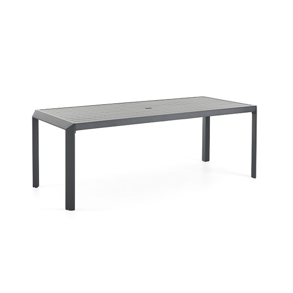 Marino Midnight Aluminum and Lifeguard Cabana Cushion 7 Pc. Dining Set with 82 x 36 in. Slate Top Table