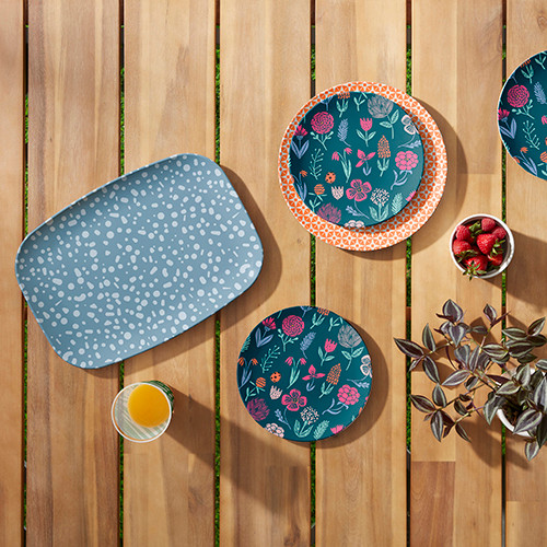 multicolor dinner plate set