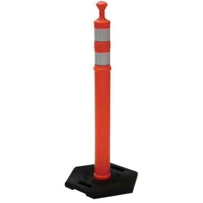 42133TRU  TrafFix 42" Grabber Tube & Base w/ 2ea - 3" Reflective Bands