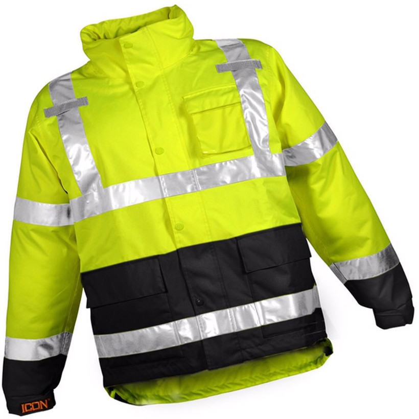 Icon Jacket w/ Hood Breathable & High Visability Outerwear Jacket S - 3XL