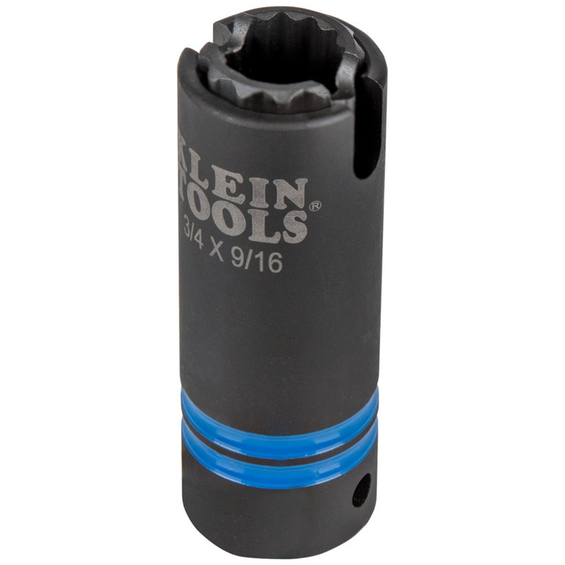 Klein 3-in-1 Slotted Impact Socket, 12-Point, 3/4 and 9/16-Inch
