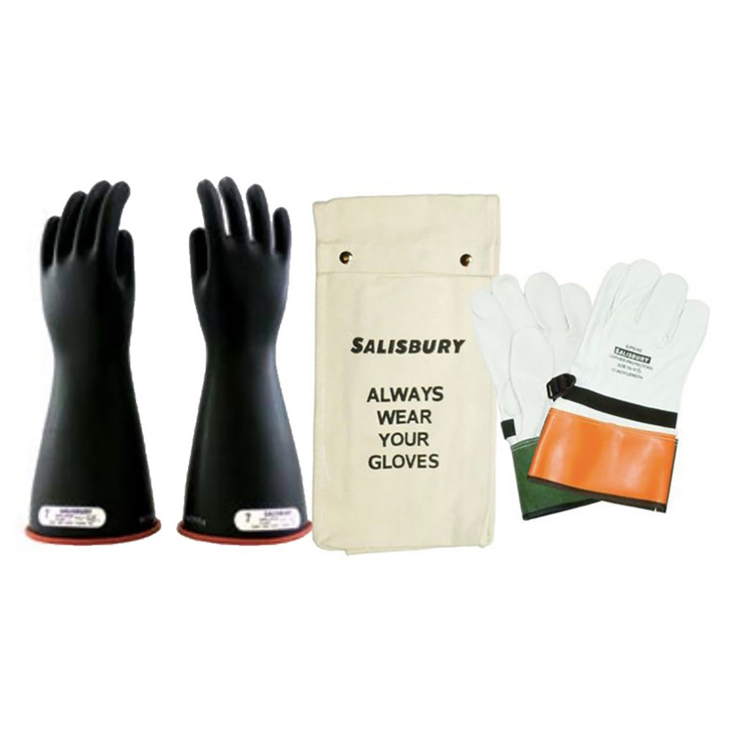 Salisbury 16" Lineman Glove Kit Red/Black - Class 2