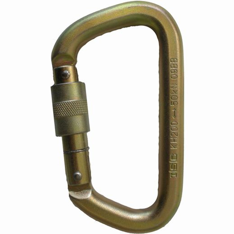ISC Off-Set D Steel Screw Gate Carabiner