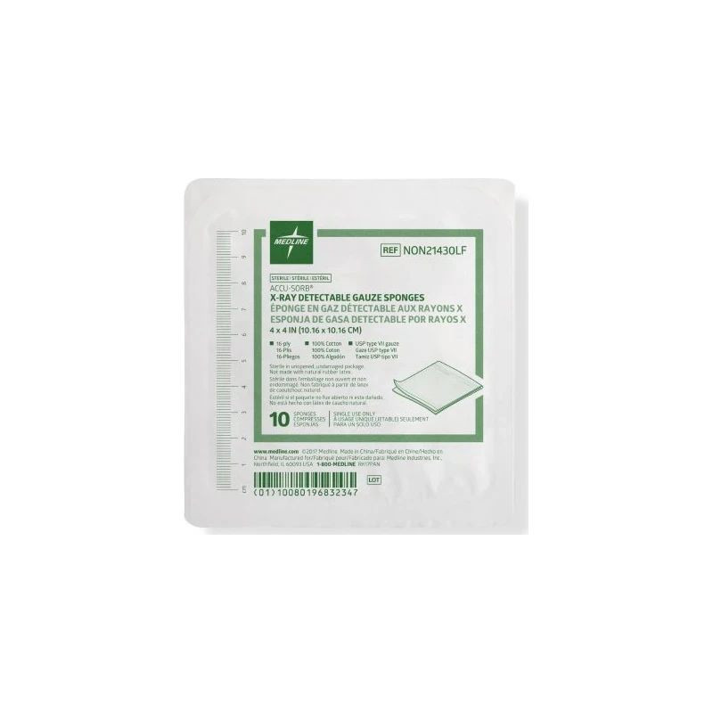 Medline - Accu-Sorb - NON21430LF - Gauze Sponge 4 X Inch Tray Sterile ...