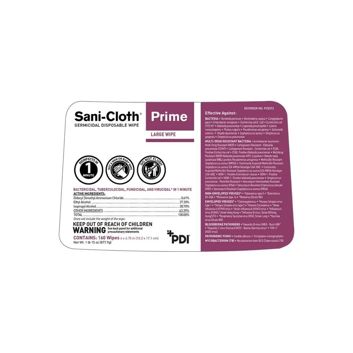 Pdi Cleaner Pdi - Professional Disposables - Sani-Cloth Prime - P24284 - Surface ...