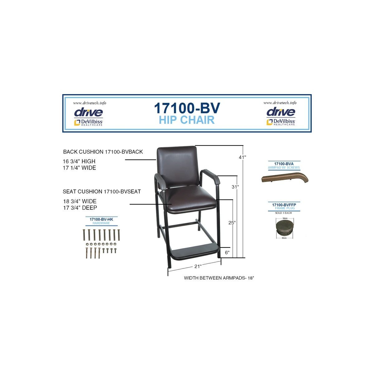 Rest Unit Drive Devilbiss Healthcare - 17100-Bvseat - Medical Bv Seat Rest Unit ...
