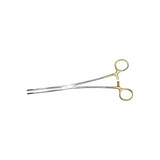 Medgyn - 031014 - Sponge Forceps Fletcher 9 - 1/2 Inch Length Surgical Grade Stainless Steel Nonsterile Ratchet Lock Finger Ring Handle Straight Serrated Fenestrated Oval Jaws - Each