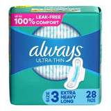 Procter & Gamble - Always Ultra Thin - 03700089907 - Pad, Flex - Wings Sz3 - Package/28