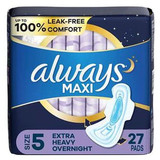 Procter &amp; Gamble - Gillette - 80352317 - Always Alw Tff 6/27 Sz 5 Ongt Un T9 2.7X, 27 Ct - Package/27