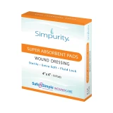 Safe N Simple - Sns59044 - Simpurity Super Absorbent Pad Wound Dressing, 4" X 4". - Box/10