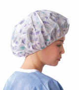Medline - Non28229 - Cap,Bouffant,Brush Stroke Print,24" - Each