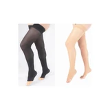 Carolon - Std3615sn2 - Compression Stocking Thigh High Size 5 Black Open Toe - Carton/12