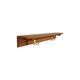 Teakworks4U - Tsr-24 - Tsr24 - Shelf With Two Hooks Burmese Teak - Each