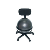 Fabrication Enterprises - Fablife - 30-1791 - Cando Ball Chair - Metal - Mobile - With Back - Arms - 22" Black