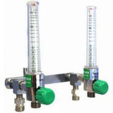 Allied - Timeter - 15002-03Y - Sure Grip Oxygen Flowmeter Dual With Y Bar 0 - 15 Lpm Diss Outlet Chemetron Adapter