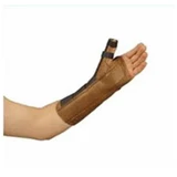 Deroyal - 5008-03 - Wrist / Forearm Brace With Abducted Thumb Suede Leatherette Right Hand Brown Medium