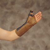 Deroyal - 5008-08 - Wrist / Forearm Brace With Abducted Thumb Suede Leatherette Left Hand Brown Medium