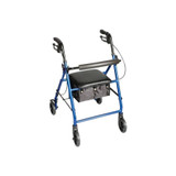 Apex - Carex Classics - Fga33577 0000 - 4 Wheel Rollator Blue Adjustable Height / Folding Aluminum Frame