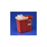 Cardinal Health - 8990Sa - Multi - Purpose Red Container, 2 Gal, Clear, Hinged Lid, 10"H X 7¼"D 10;"W