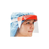 Cardinal Health - F1Shield50 - Med Secure - Gard Anti - Fog Facial Shield With Foam Headband, Full Length, Red One Piece Length Face Treated Coating On Both Sides Optically Clear Single Use.