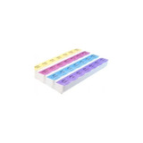 Carex Health Brands - 70069Ls - 7 - Day Medication Planner Spanish Guide 8 - 5/16" W X 5 - 5/8" H 1 - 1/2" D, 28 Color Coded Compartments