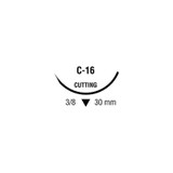 Covidien - Novafil - 8886442431 - Nonabsorbable Suture With Needle Polybutester C - 16 3/8 Circle Reverse Cutting Size 4 - 0 Monofilament