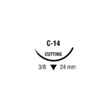 Covidien - Sofsilk - Ss-684 - Nonabsorbable Suture With Needle Silk C - 14 3/8 Circle Reverse Cutting Size 3 - 0 Braided