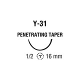 Covidien - Ti-Cron - 88862880-51 - Nonabsorbable Suture With Needle Polyester Y - 31 1/2 Circle Taper Point Size 2 - 0 Braided