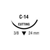 Covidien - Ti-Cron - 88863050-41 - Nonabsorbable Suture With Needle Polyester C - 14 3/8 Circle Reverse Cutting Size 3 - 0 Braided