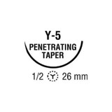 Covidien - Ti-Cron - 88863202-61 - Nonabsorbable Suture With Needle Polyester Y - 5 1/2 Circle Taper Point Size 0 Braided