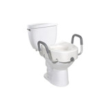 Drive Devilbiss Healthcare - 12013 - Medical - Elongated Raised Toilet Seat With Arms 4 - 1/2 Inch Height White 300 Lbs Weight Capacity