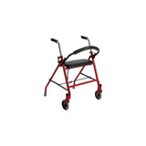 Drive Devilbiss Healthcare - 1239Rd - Medical - Dual Release Folding Walker With Wheels And Seat Adjustable Height Aluminum Frame 300 Lbs Weight Capacity 29 To 38 Inch
