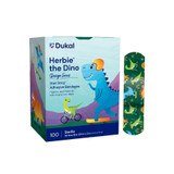 Dukal - American White Cross Stat Strip - 15601 - Adhesive 3/4 X 3 Inch Plastic Rectangle Kid Design (Herbie The Dinosaur) Sterile