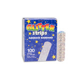 Dukal - Glitter Stat Strip - Gliast100 - Adhesive 3/4 X 3 Inch Plastic Rectangle Kid Design (Glitter Stars And Stripes) Sterile
