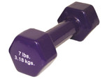 Fabrication Enterprises - Cando - 10-0556 - Solid Iron Dumbbell, Color - Coded Vinyl Coated 7 Lb 1 Ea (Fe100556)