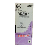 Johnson & - Coated Vicryl - J212H - Systems - Absorbable Suture With Needle Polyglactin 910 Rb - 1 1/2 Circle Taper Point Size 6 - 0 Braided