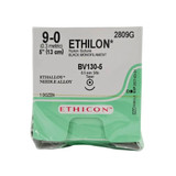 Johnson & - Ethicon - 2809G - Systems - Ethilon Nonabsorbable Suture With Needle Nylon Bv130 - 6 3/8 Circle Taper Point Size 9 - 0 Monofilament