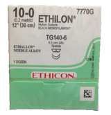 Johnson & - Ethicon - 7770G - Systems - Ethilon Nonabsorbable Suture With Needle Nylon Tg140 - 6 3/8 Circle Spatula Size 10 - 0 Monofilament