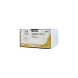 Johnson & - J Healthcare Systems - 497G - Nonabsorbable Suture With Needle Stainless Steel Cp - 1 1/2 Circle Reverse Cutting Size 3 - 0