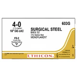 Johnson & - J Healthcare Systems - 603G - Suture, Steel Mono 4 - 0 18" Fs - 2