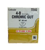 Johnson & - J Healthcare Systems - 724G - Absorbable Suture With Needle Chromic Gut 1 1/2 Circle Reverse Cutting Size 4 - 0