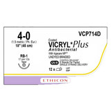 Johnson & - J Healthcare Systems - Vcp714D - Suture, Vicrl+ Antibac Ud Br 4 - 0 18" Rb - 1