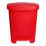 Mckesson - 16-25270 - Wastecan, Step - On Rectgl Plas Red 32Qt