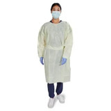 Mckesson - 16-L2Tnwt6Y-Osfm - Gown, Iso Aami Lvl2 Tape Tab Neck/Waist Tie Ylw