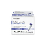 Mckesson - 16-Pbsl28Gx - Safety Lancet 28 Gauge Retractable Push Button Activation Finger
