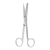Mckesson - 43-1-271 - Operating Scissors Argent 5 Inch Length Surgical Grade Stainless Steel Finger Ring Handle Straight Sharp Tip / Blunt