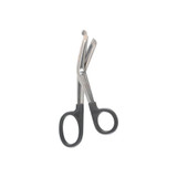 Mckesson - 43-1-998 - Argent Bandage And Utility Scissors Black 6 - 1/2 Inch Length Surgical Grade Stainless Steel / Plastic Nonsterile Finger Ring Handle Angled Blunt Tip