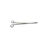 Medgyn - 031145 - Placenta Forceps Hern - Kelly 12 Inch Length Surgical Grade Stainless Steel Nonsterile Nonlocking Finger Ring Handle Slightly Curved 19 Mm Serrated Fenestrated Oval Jaws
