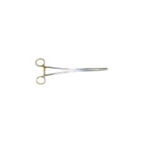 Medgyn - 031161 - Uterine Dressing Forceps Bozeman 10 - 1/2 Inch Length Surgical Grade Stainless Steel Nonsterile Ratchet Lock Finger Ring Handle Straight Serrated Oval Jaws
