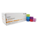 Mckesson - 16-4304 - Cohesive Bandage 1 - 1/2 Inch X 5 Yard Self - Adherent Closure Purple / Pink Green Light Blue Royal Red Nonsterile Standard Compression